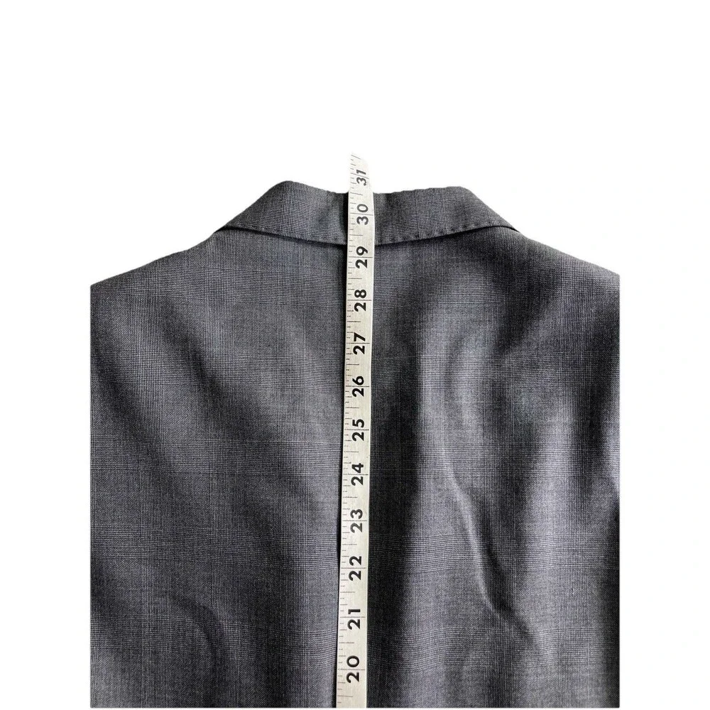 J Hilburn Vitale Barberis Men 36R Blazer European Fit Gray Wool Glen Plaid